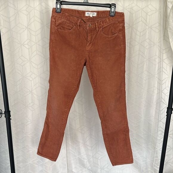 Madewell Corduroy Cotton Burnt Orange Brown Pants - Picture 1 of 6